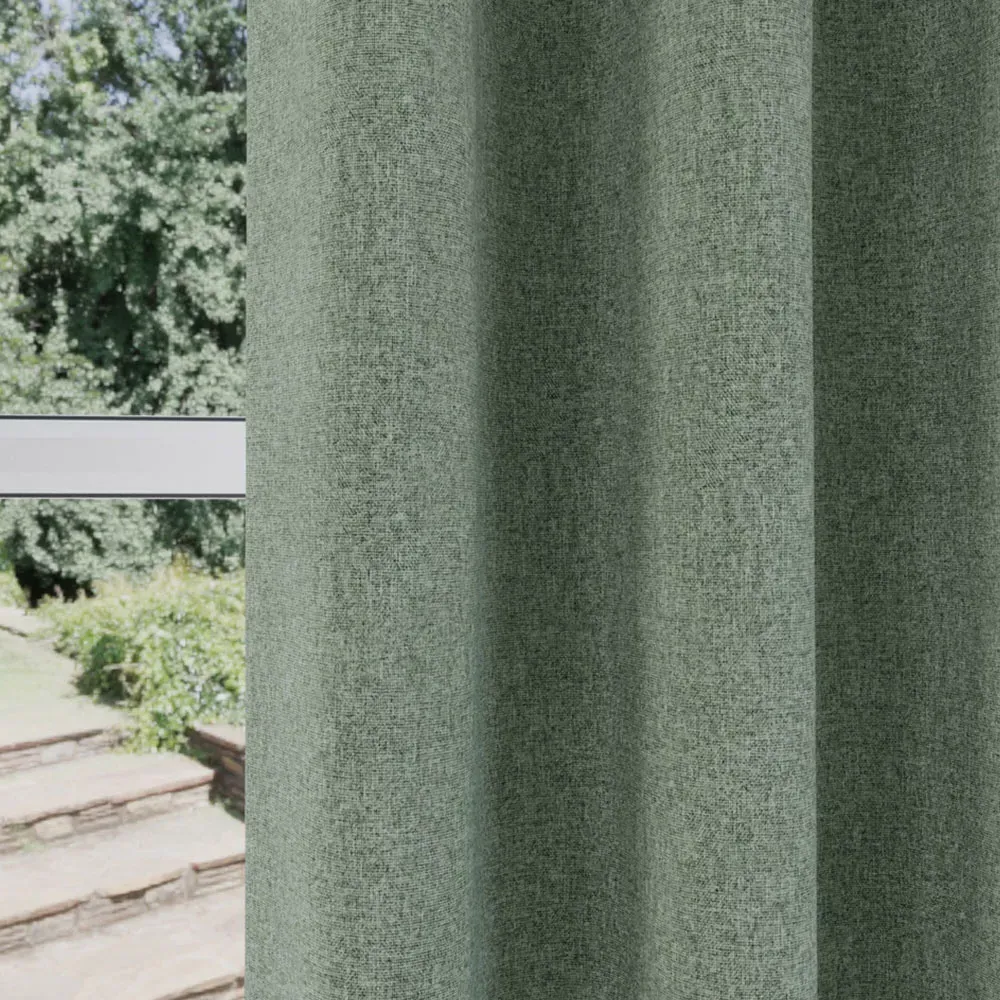 Austin Thermal Blackout Eyelet Curtains - Green