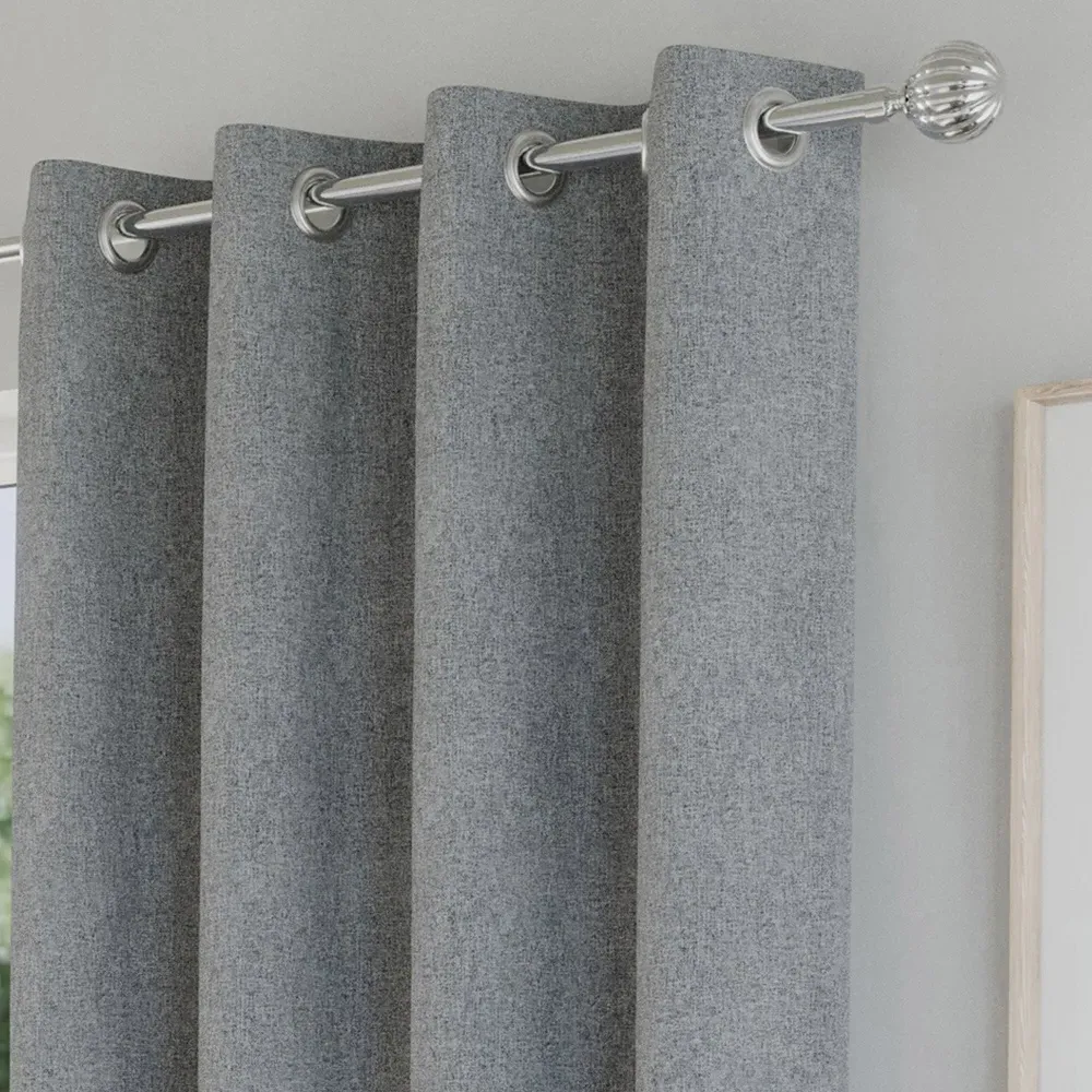 Austin Thermal Blackout Eyelet Curtains - Grey