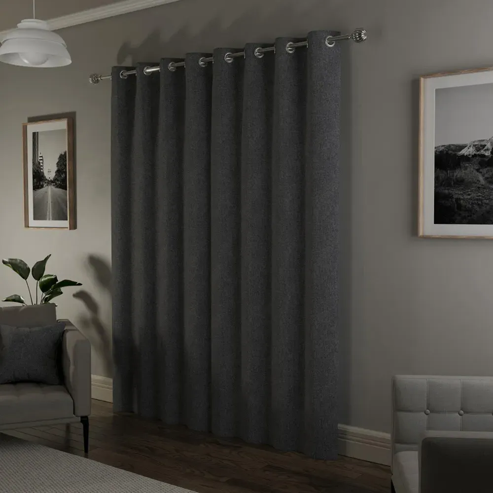 Austin Thermal Blackout Eyelet Curtains - Grey