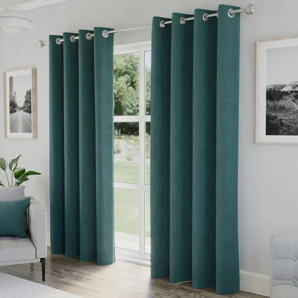 Austin Thermal Blackout Eyelet Curtains - Teal image
