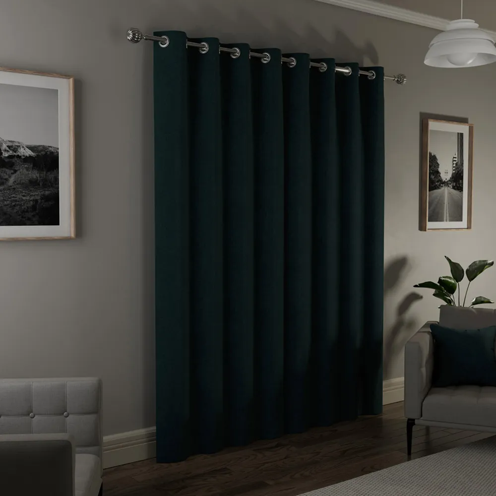 Austin Thermal Blackout Eyelet Curtains - Teal