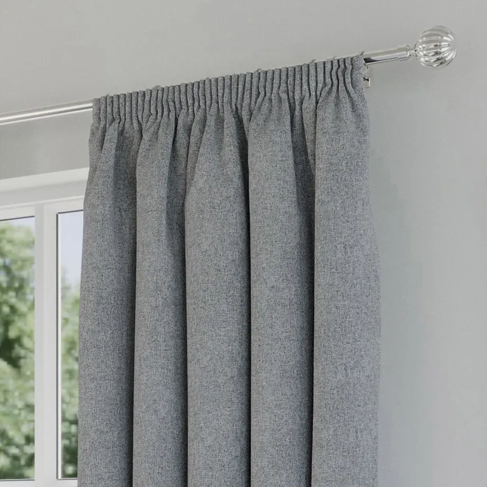 Dallas Thermal Blackout Pencil Pleat Curtains - Grey