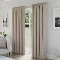 Dallas Thermal Blackout Pencil Pleat Curtains - Natural