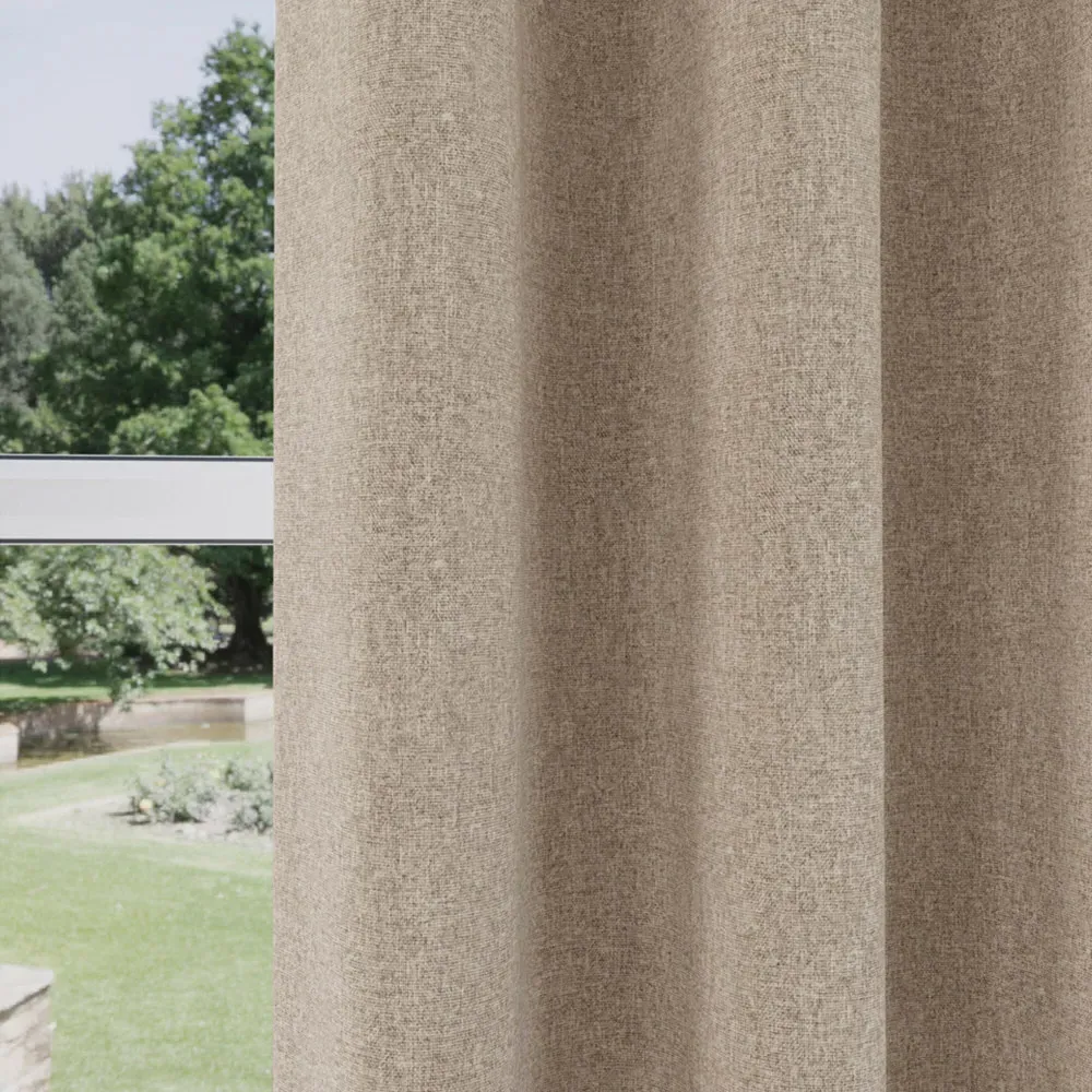 Dallas Thermal Blackout Pencil Pleat Curtains - Natural