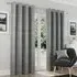 Goodwood Embossed Wave Thermal Eyelet Curtains - Silver