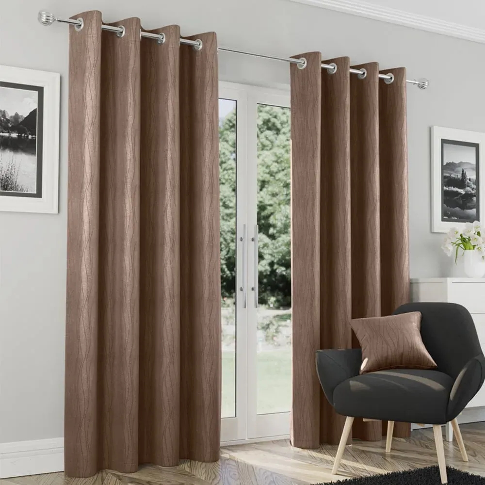 Goodwood Thermal Eyelet Curtains - Bronze, Polyester