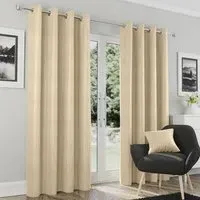 Goodwood Thermal Eyelet Curtains - Cream, Polyester
