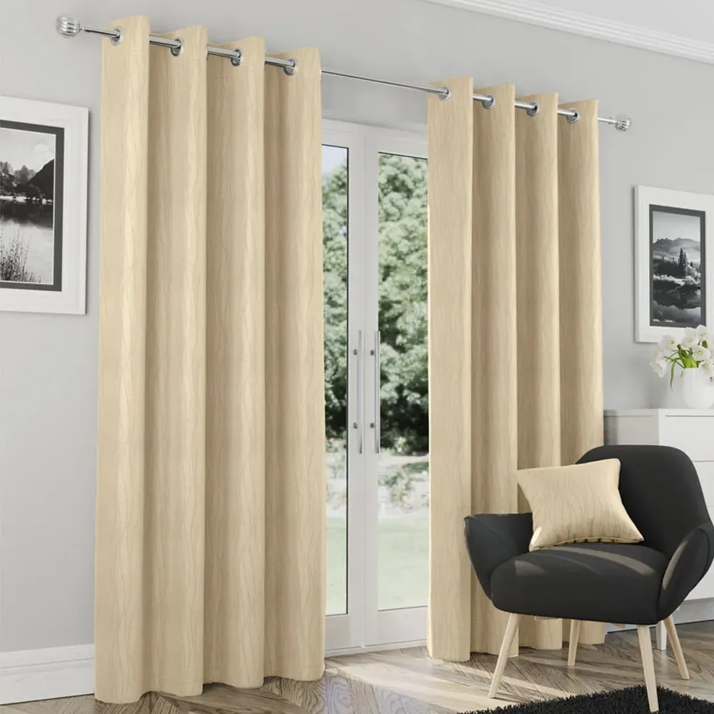 Goodwood Thermal Eyelet Curtains - Cream, Polyester image