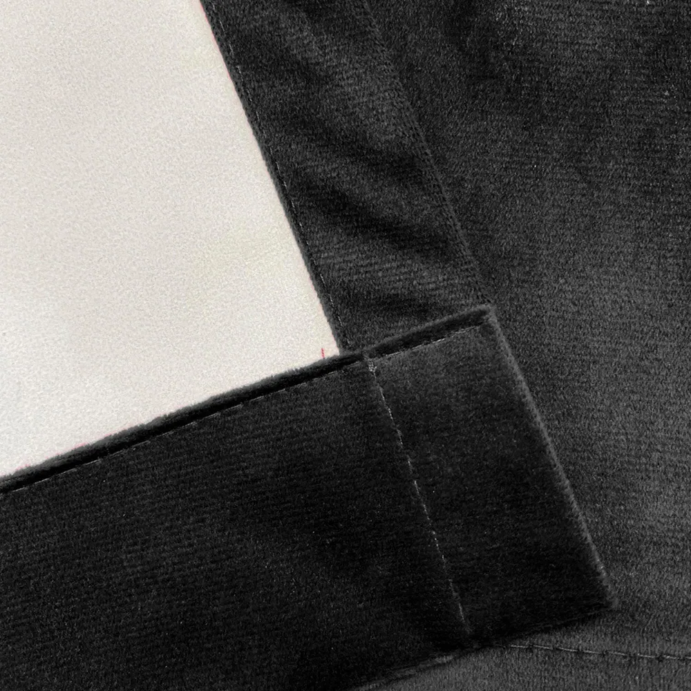 Hampton Blackout Thermal Eyelet Curtains - Black, Velvet