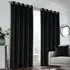 Hampton Blackout Thermal Eyelet Curtains - Black, Velvet