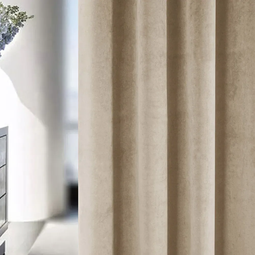 Hampton Blackout Thermal Eyelet Curtains - Cream, Velvet