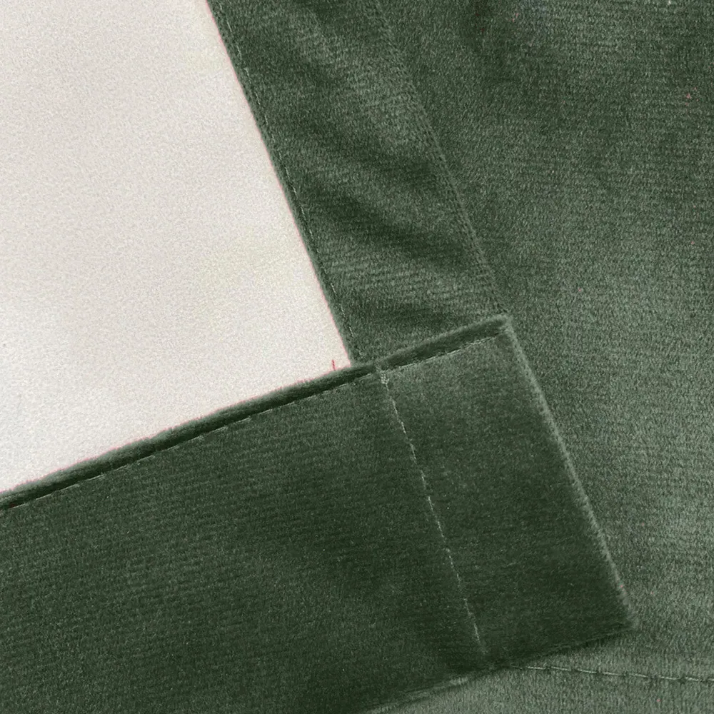 Hampton Blackout Thermal Eyelet Curtains - Green, Velvet