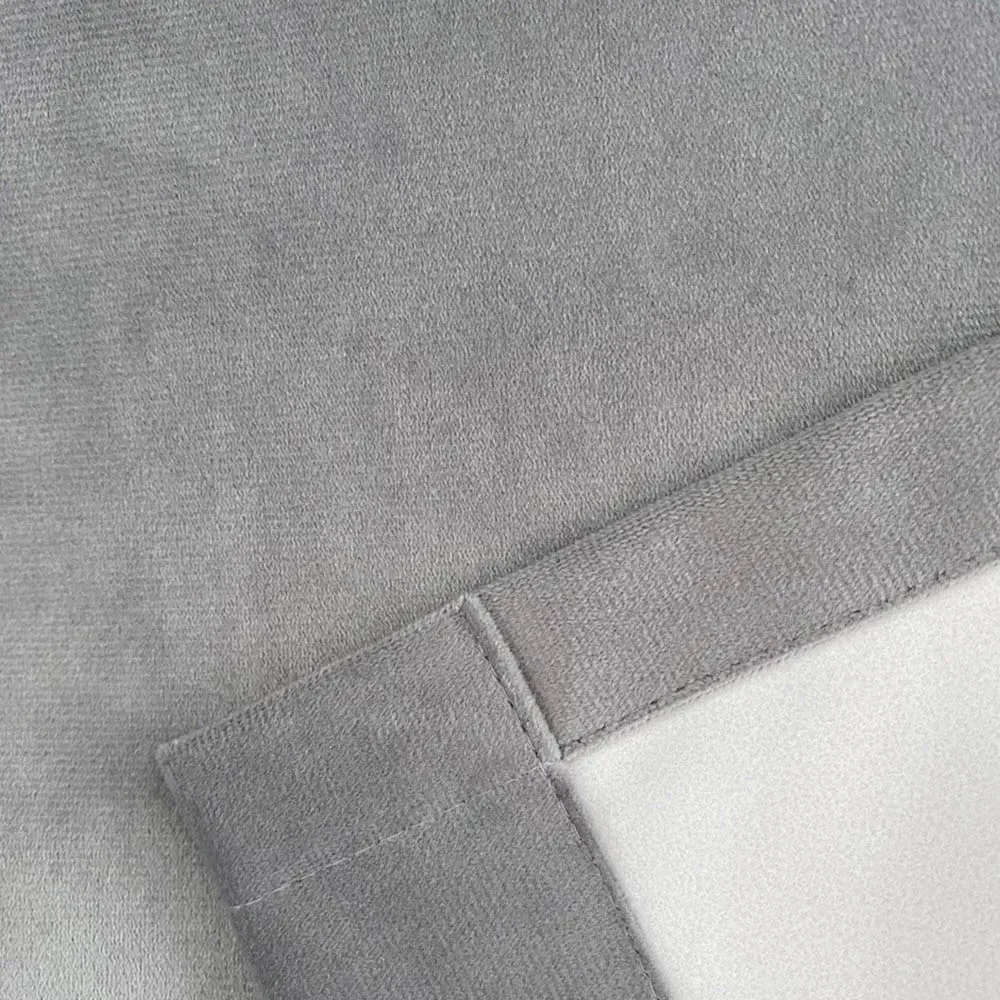 Hampton Blackout Thermal Eyelet Curtains - Grey, Velvet