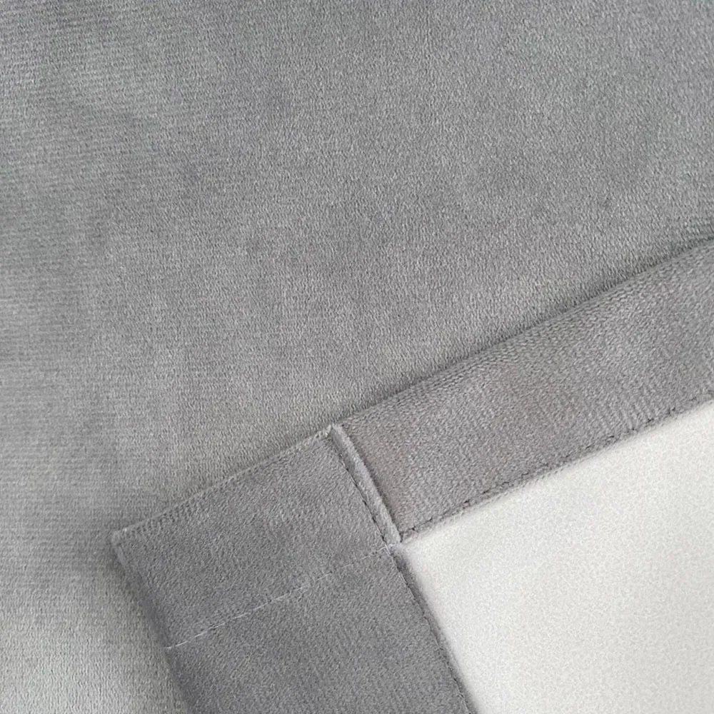 Hampton Blackout Thermal Eyelet Curtains - Grey, Velvet