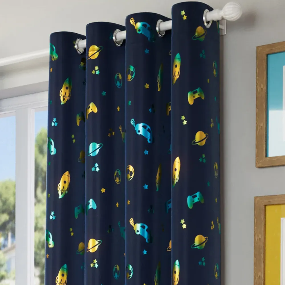 Infinity Thermal Darkening Eyelet Curtains - Blue