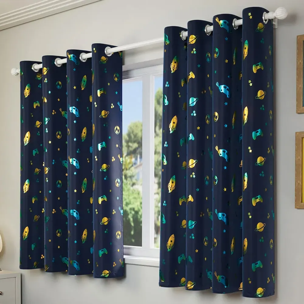 Infinity Thermal Darkening Eyelet Curtains - Blue
