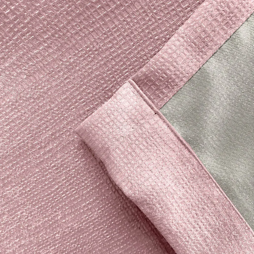 Matrix Thermal Pencil Pleat Curtains - Blush, Polyester