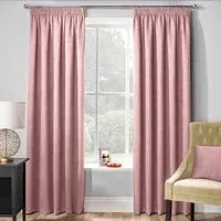 Matrix Thermal Pencil Pleat Curtains - Blush, Polyester