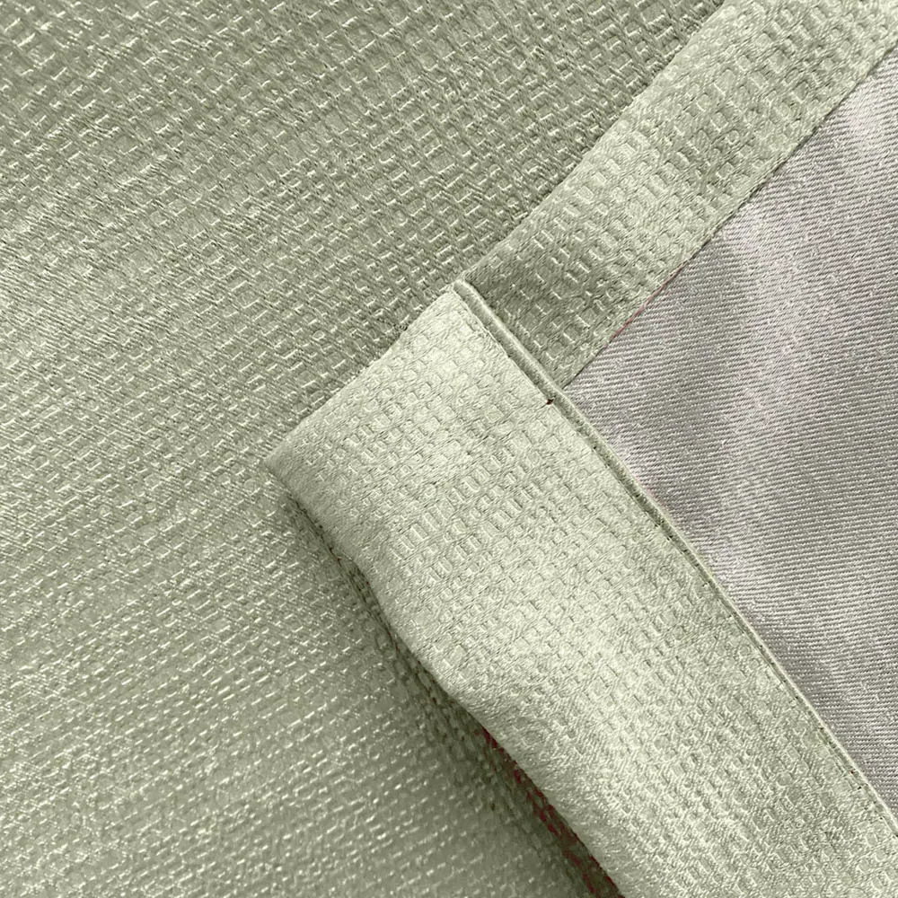 Matrix Thermal Pencil Pleat Curtains - Green, Polyester