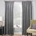 Matrix Thermal Pencil Pleat Curtains - Grey, Polyester