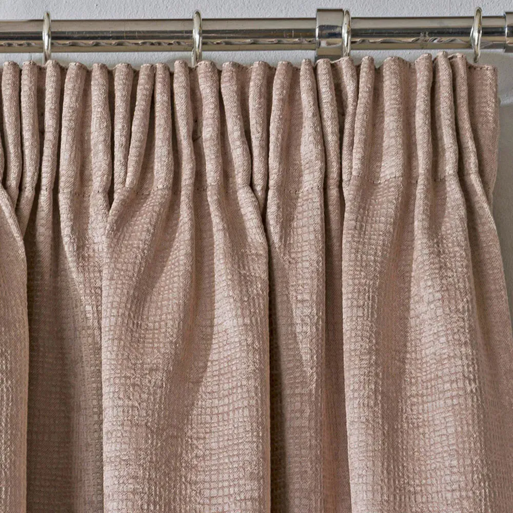 Matrix Thermal Pencil Pleat Curtains - Latte, Polyester