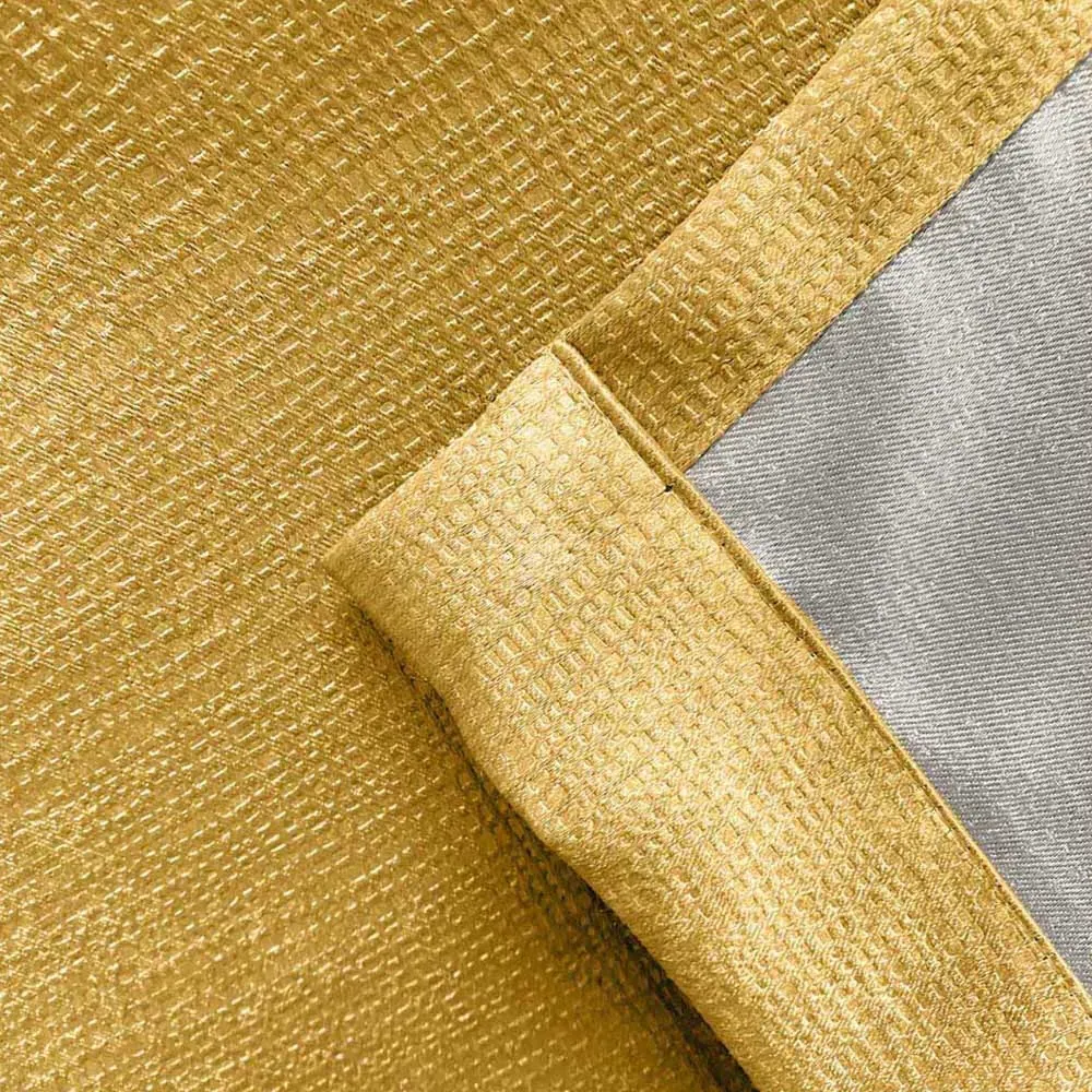 Matrix Thermal Pencil Pleat Curtains - Ochre, Polyester