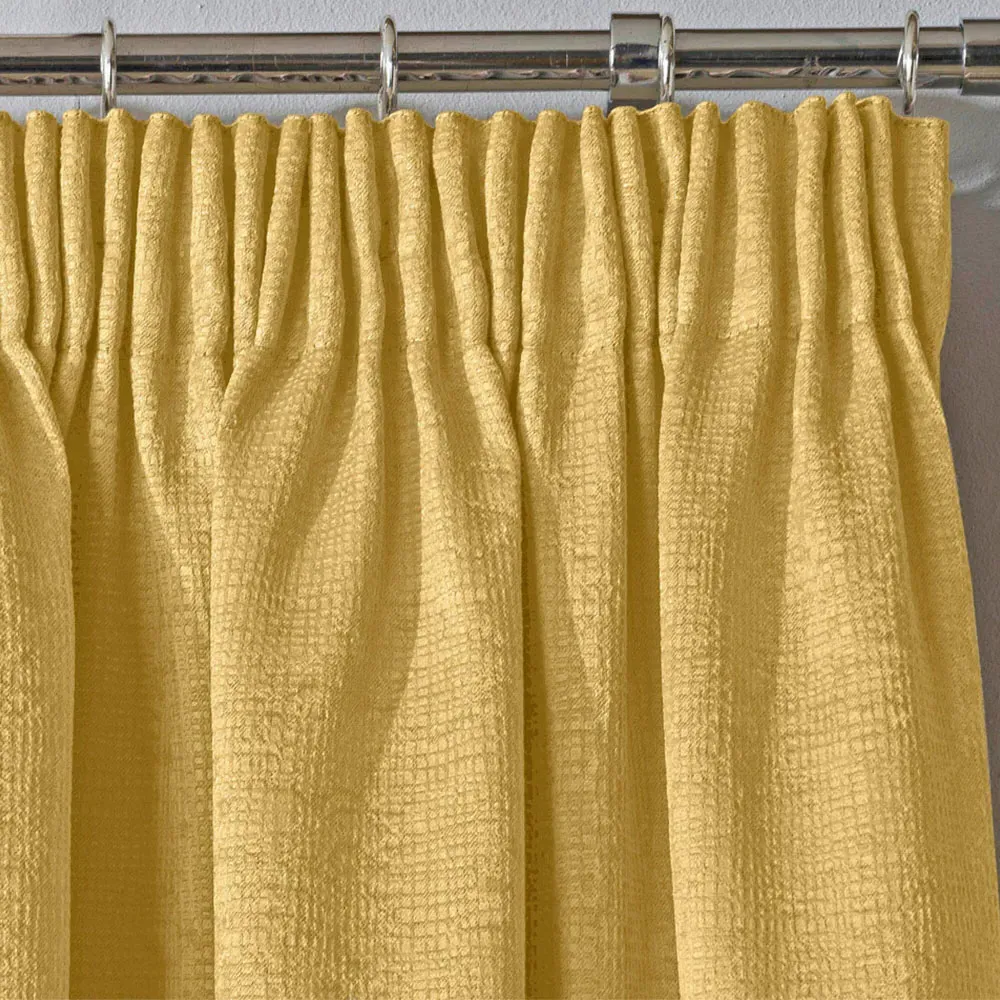 Matrix Thermal Pencil Pleat Curtains - Ochre, Polyester