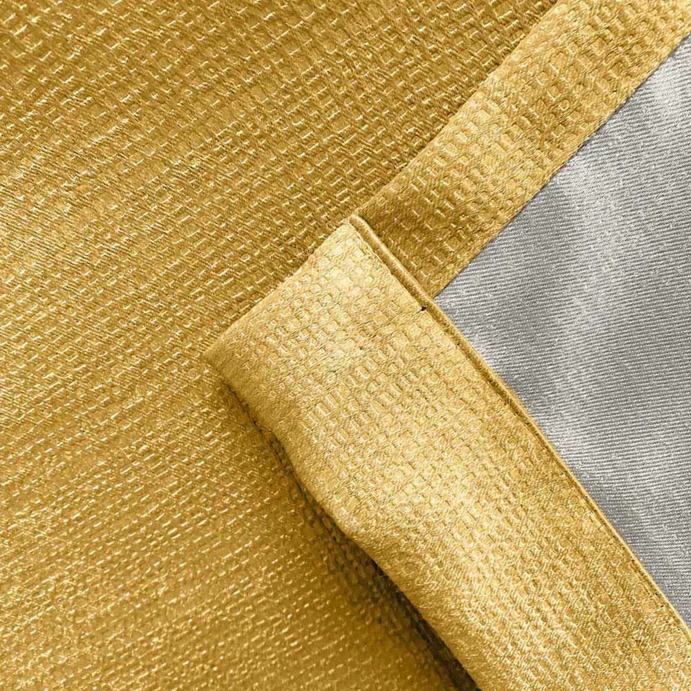 Matrix Thermal Pencil Pleat Curtains - Ochre, Polyester