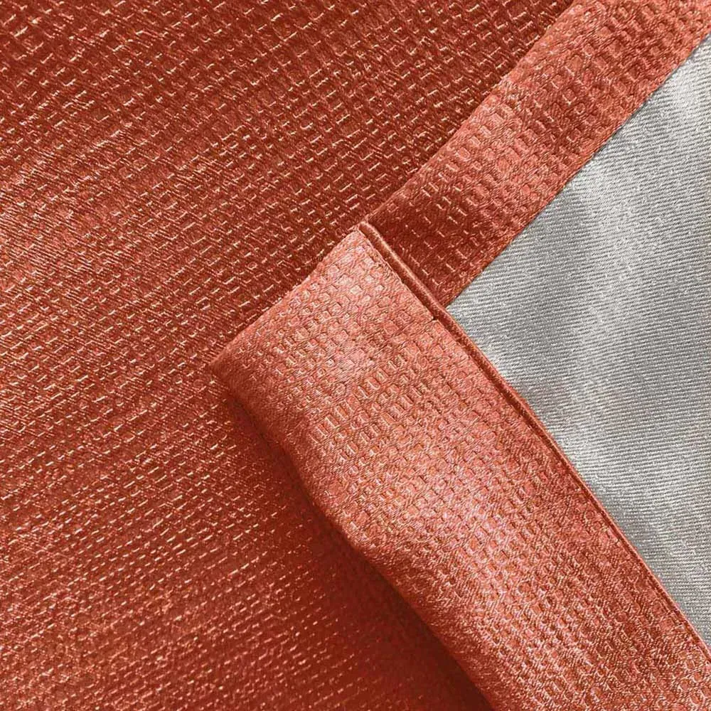 Matrix Thermal Pencil Pleat Curtains - Orange, Polyester