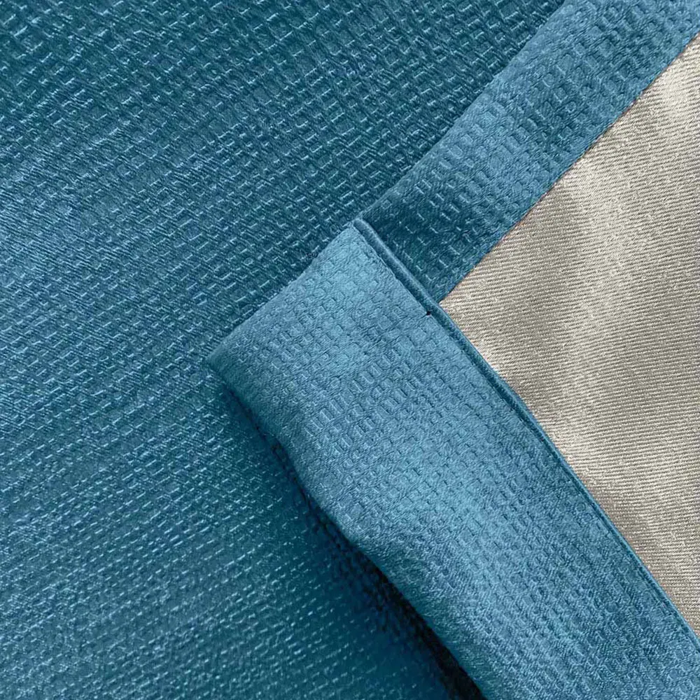 Matrix Thermal Pencil Pleat Curtains - Teal, Polyester