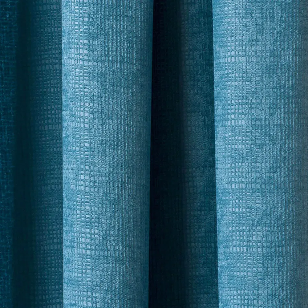 Matrix Thermal Pencil Pleat Curtains - Teal, Polyester