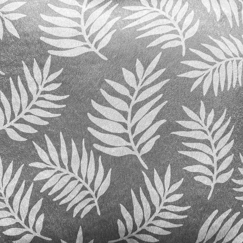 Oakland Leaf Print Blackout Eyelet Thermal Curtains - Grey