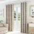 Oakland Leaf Print Blackout Eyelet Thermal Curtains - Latte