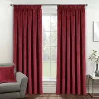 Oxford Thermal Blackout Pencil Pleat Curtains - Red, Velvet