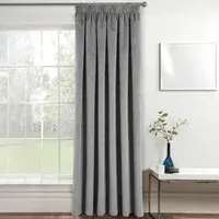 Oxford Thermal Blackout Pencil Pleat Door Curtain - Grey, Velvet