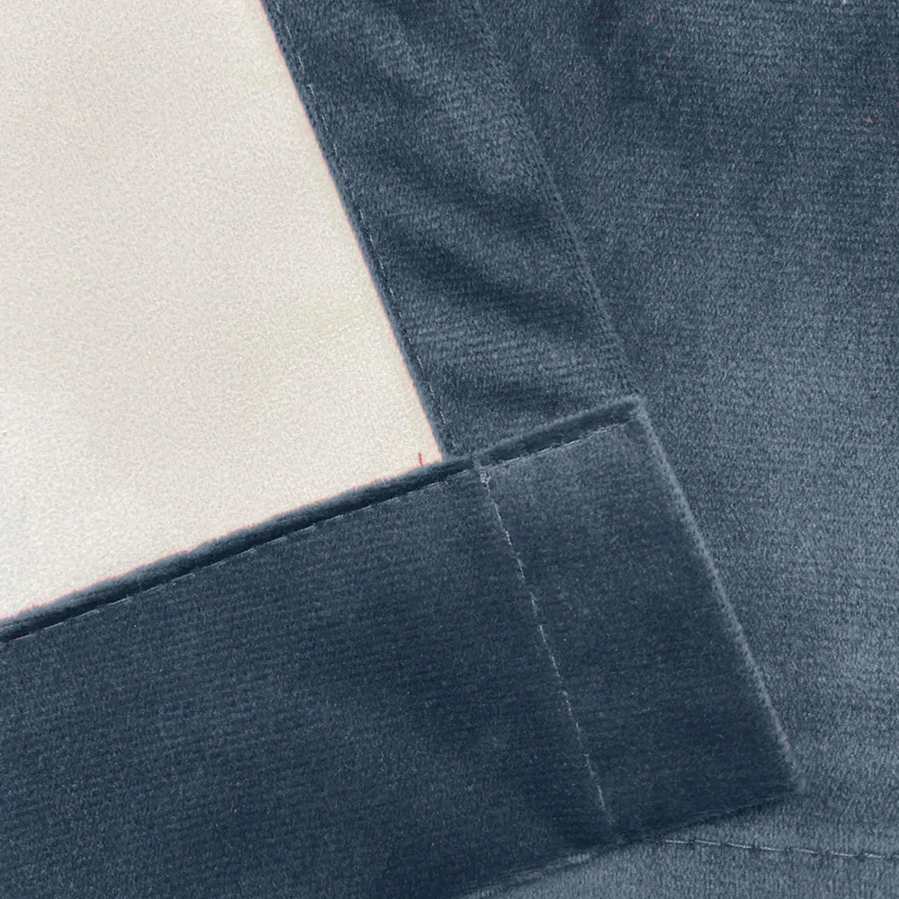 Oxford Thermal Blackout Pencil Pleat Door Curtain - Navy, Velvet