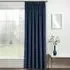 Oxford Thermal Blackout Pencil Pleat Door Curtain - Navy, Velvet