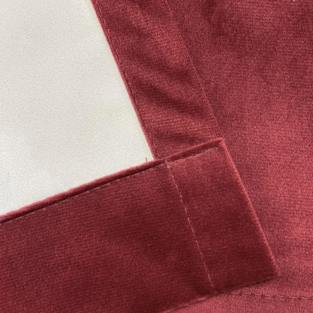 Oxford Thermal Blackout Pencil Pleat Door Curtain - Red, Velvet