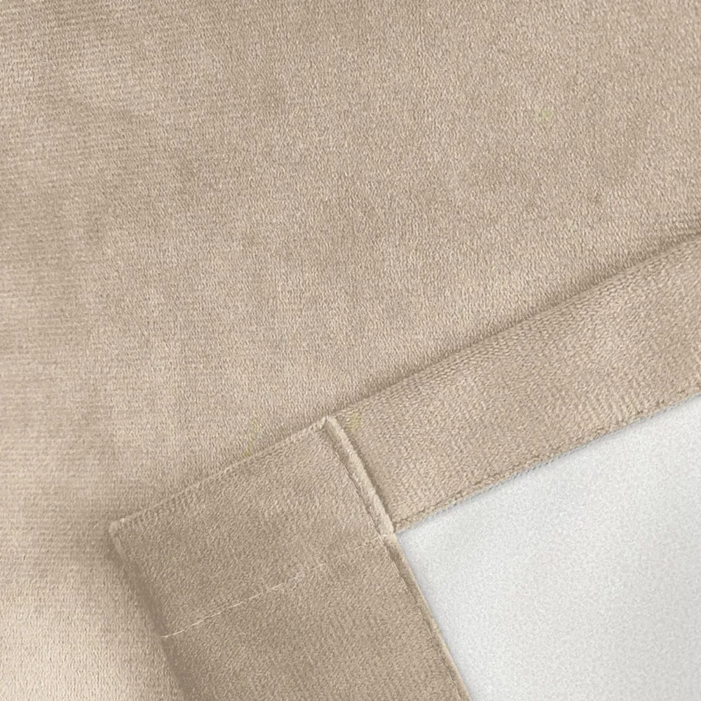 Oxford Thermal Blackout Pencil Pleat Velvet Door Curtain - Cream