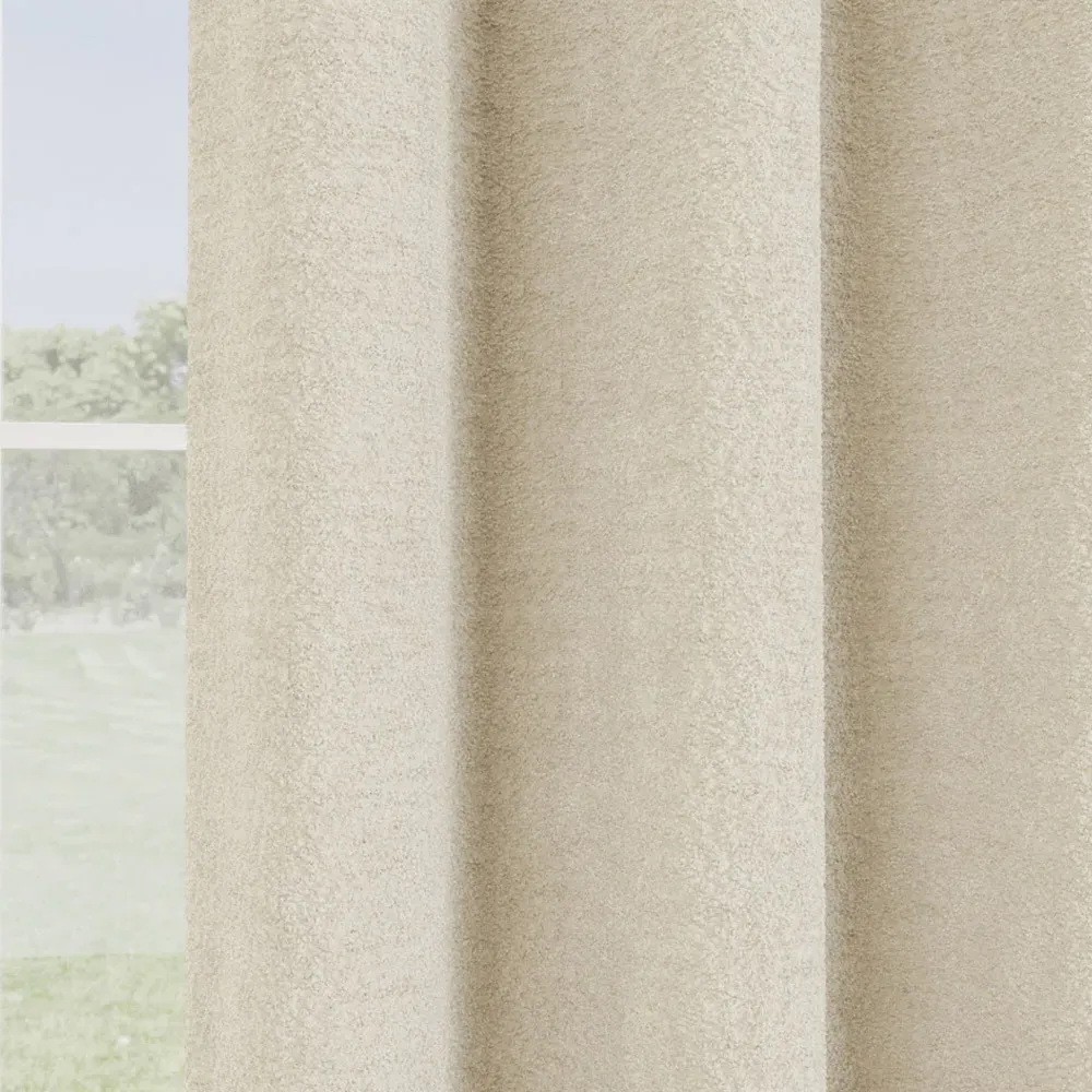 Royale Single Door Eyelet Curtain - Cream, Boucle