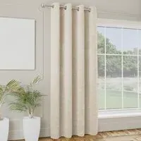 Royale Single Door Eyelet Curtain - Cream, Boucle