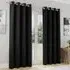 Supersoft Blackout Eyelet Thermal Curtains - Black, Polyester