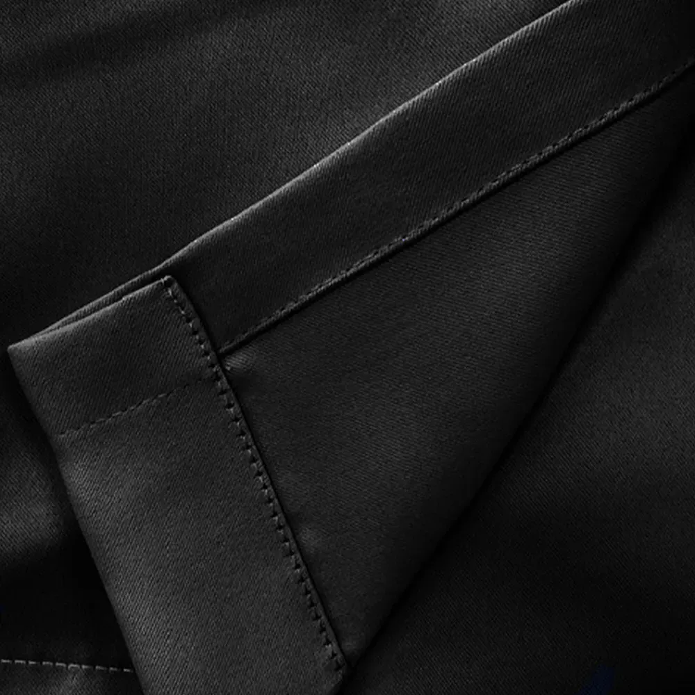 Supersoft Blackout Eyelet Thermal Curtains - Black, Polyester