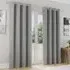 Supersoft Blackout Eyelet Thermal Curtains - Grey, Polyester