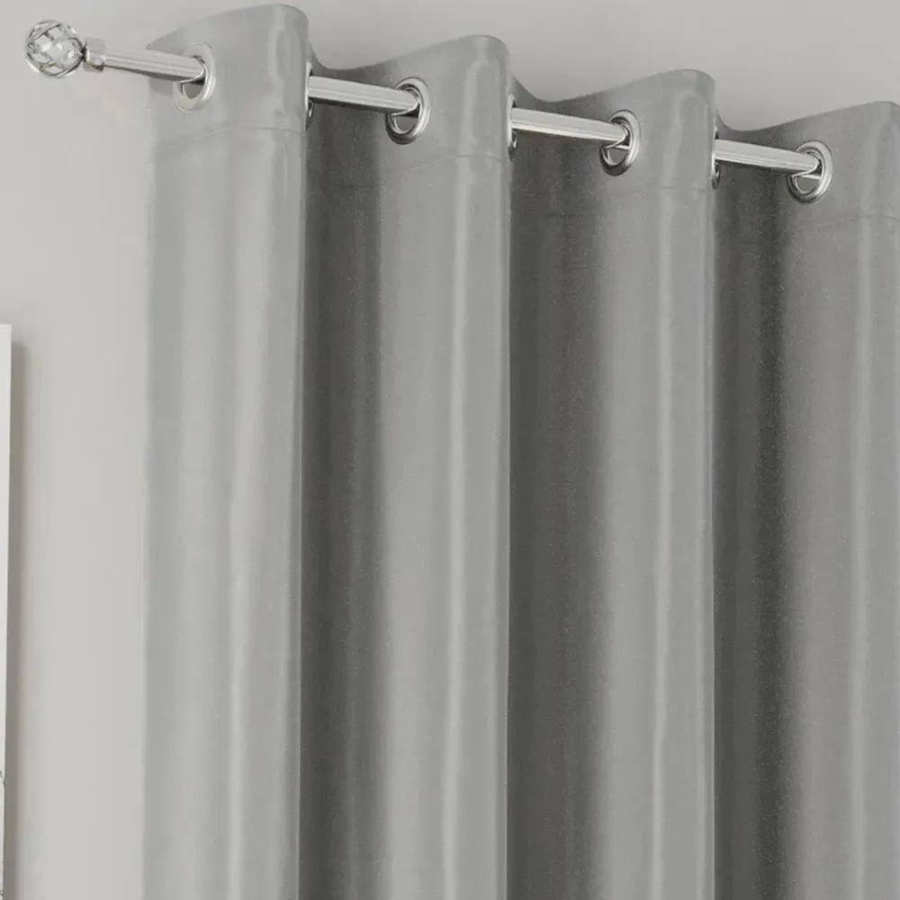 Supersoft Blackout Eyelet Thermal Curtains - Grey, Polyester