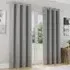 Supersoft Blackout Eyelet Thermal Curtains - Grey, Polyester