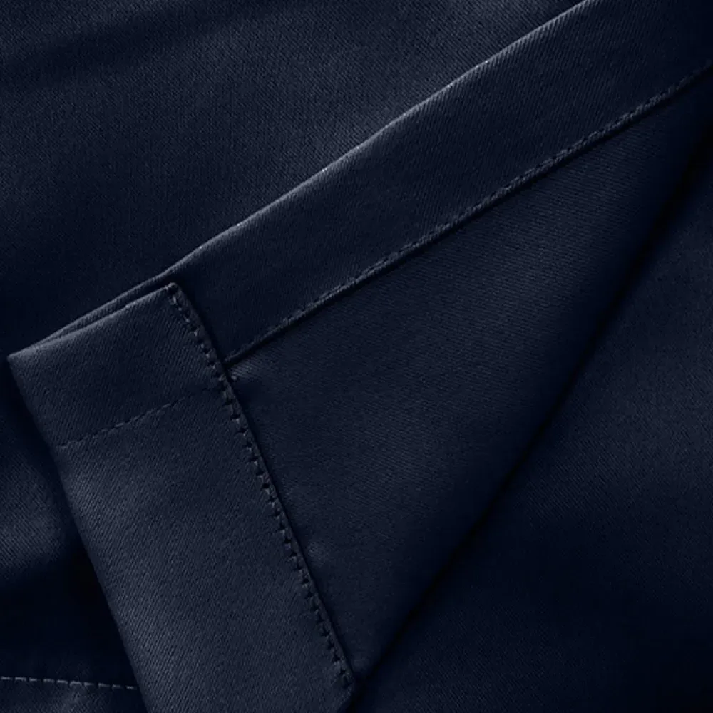 Supersoft Blackout Eyelet Thermal Curtains - Navy, Polyester