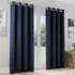 Supersoft Blackout Eyelet Thermal Curtains - Navy, Polyester