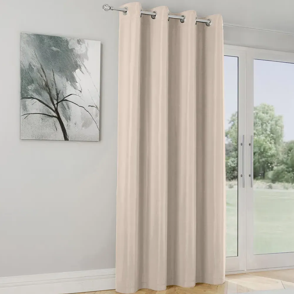 Supersoft Eyelet Thermal Door Curtain - Natural, Polyester