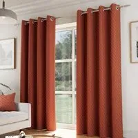 Tokyo Eyelet Curtains Room Darkening - Orange, Velvet
